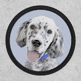 English Setter Blue Belton Painting Dog Art Patch