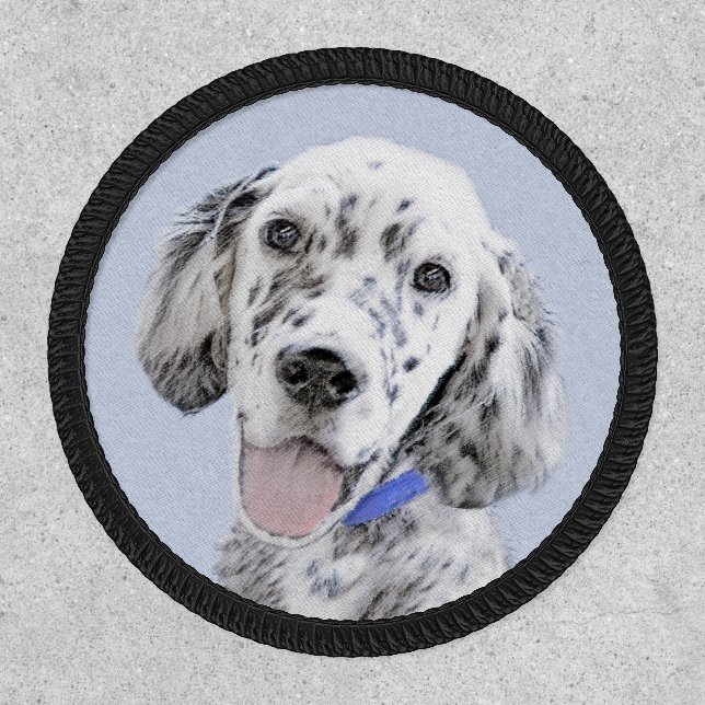 English Setter Blue Belton Painting Dog Art Patch (Front)