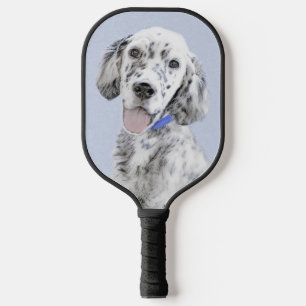 English Setter Blue Belton Painting Dog Art Pickleball Paddle