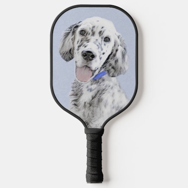 English Setter Blue Belton Painting Dog Art Pickleball Paddle (Front)