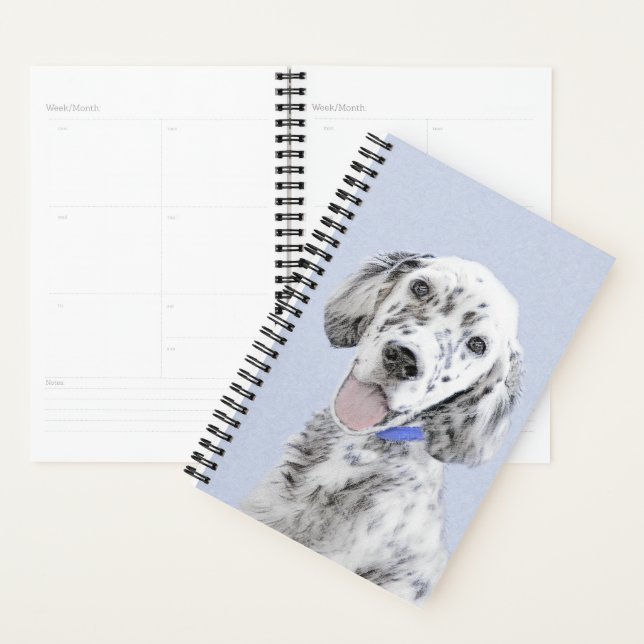 English Setter Blue Belton Painting Dog Art Planner (Display)