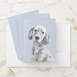 English Setter Blue Belton Painting Dog Art Pocket Folder