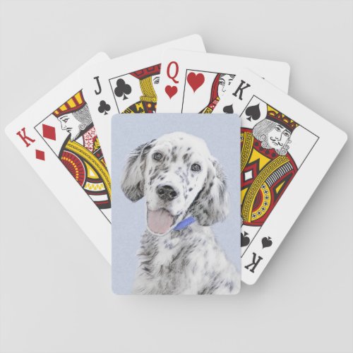 English Setter Blue Belton Painting Dog Art Poker Cards