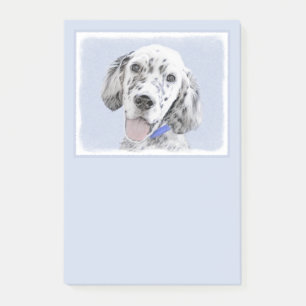 English Setter Blue Belton Painting Dog Art Post-it Notes