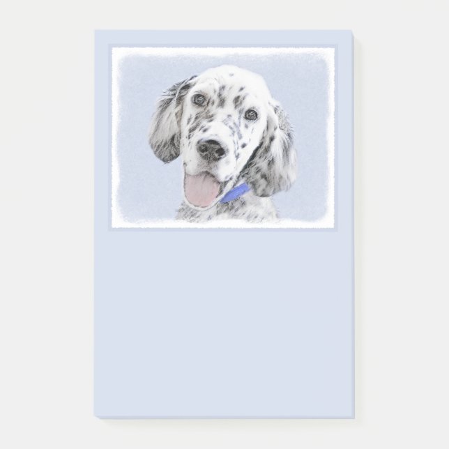 English Setter Blue Belton Painting Dog Art Post-it Notes (Front)