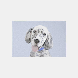 English Setter Blue Belton Painting Dog Art Rug