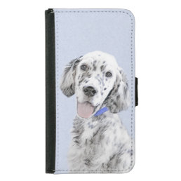 English Setter Blue Belton Painting Dog Art Samsung Galaxy S5 Wallet Case
