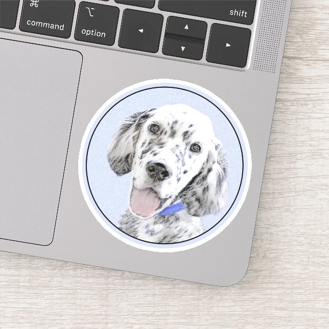 English Setter Blue Belton Painting Dog Art Sticker (Detail)