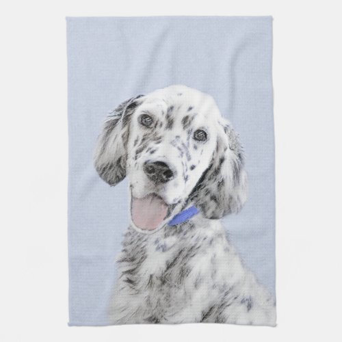 English Setter Blue Belton Painting Dog Art Towel