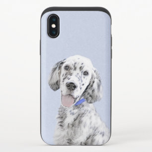 English Setter Blue Belton Painting Dog Art iPhone X Slider Case
