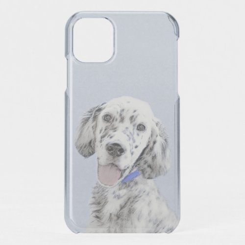 English Setter Blue Belton Painting Dog Art iPhone 11 Case