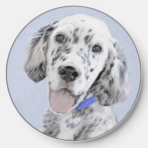 English Setter Blue Belton Painting Dog Art Wireless Charger