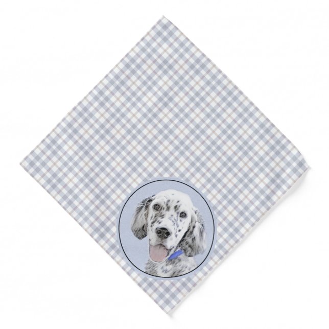 English Setter Blue Belton Painting Pet Dog Art Bandana (Front)