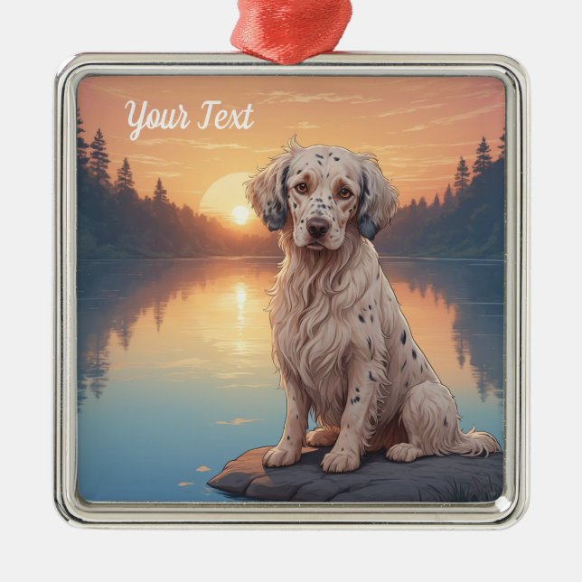 English Setter by Lake Metal Ornament (Front)