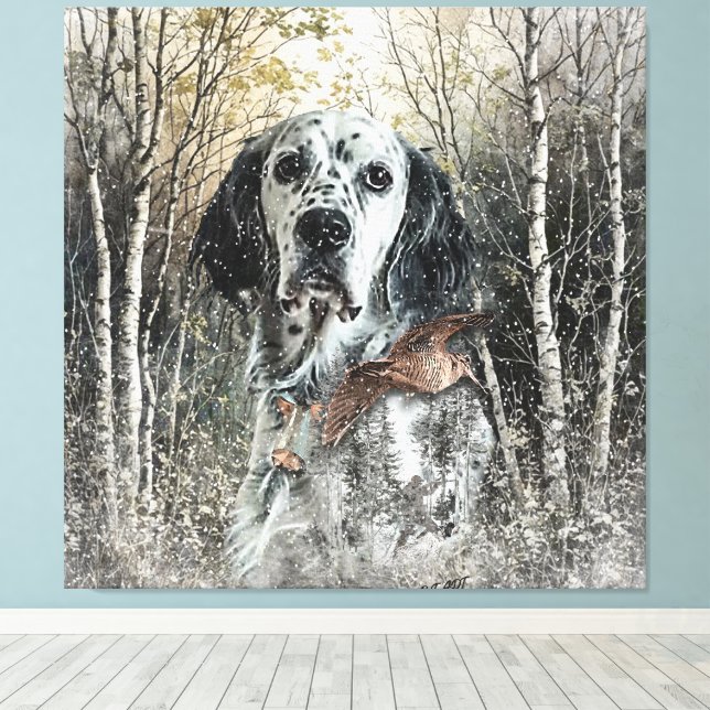 English Setter  Canvas Print (Insitu(Wood Floor))