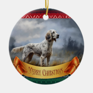 English Setter Ceramic Ornament