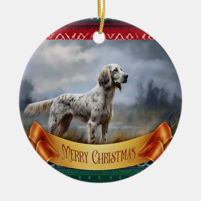English Setter Ceramic Ornament (Front)