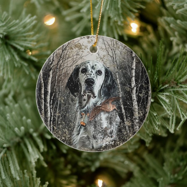 English Setter  Ceramic Ornament (Tree)