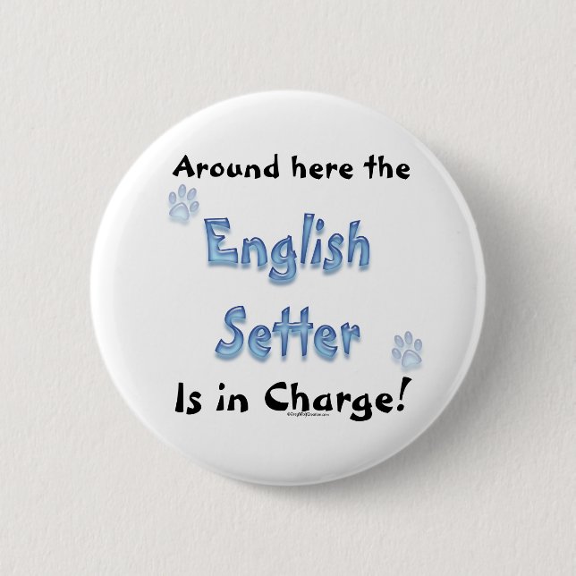 English Setter Charge - Button (Front)