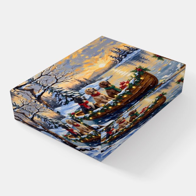 English Setter Christmas Boat Holiday Paperweight (Angled)