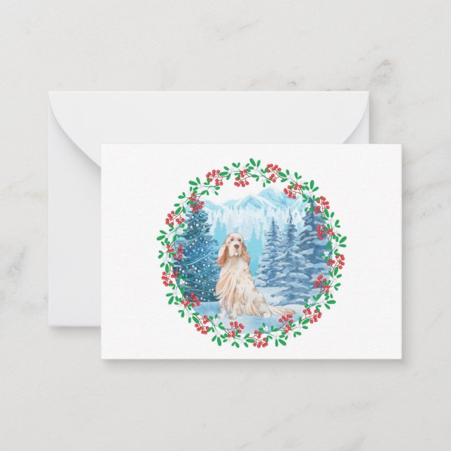 English Setter Christmas Card (Front)
