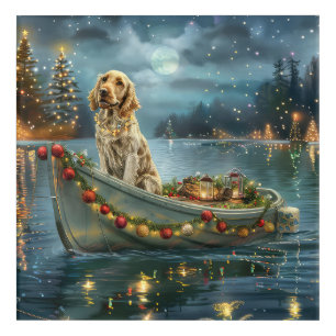 English Setter Christmas Festive Voyage  Acrylic Print