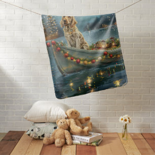 English Setter Christmas Festive Voyage Baby Blanket