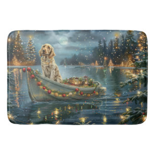 English Setter Christmas Festive Voyage Bath Mat