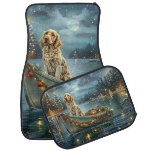 English Setter Christmas Festive Voyage Car Floor Mat