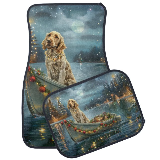 English Setter Christmas Festive Voyage  Car Floor Mat (Set)