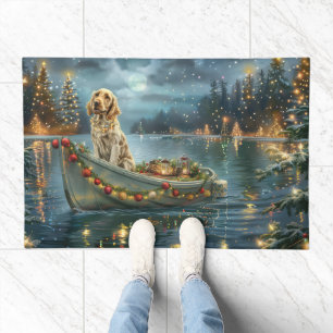 English Setter Christmas Festive Voyage Doormat