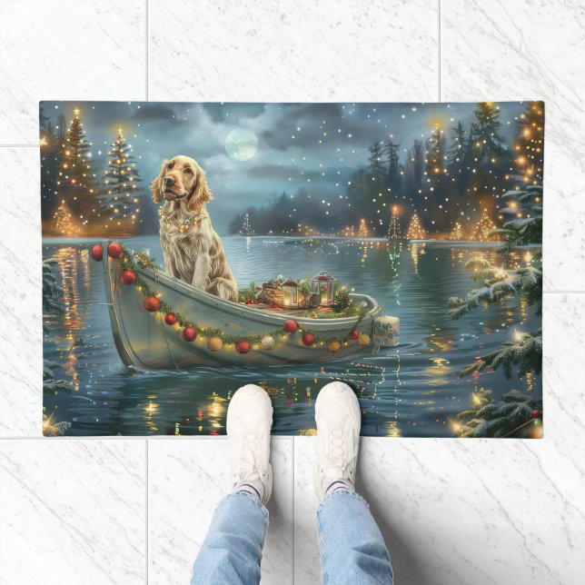 English Setter Christmas Festive Voyage  Doormat (Indoor)