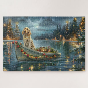 English Setter Christmas Festive Voyage Jigsaw Puzzle