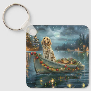 English Setter Christmas Festive Voyage  Keychain