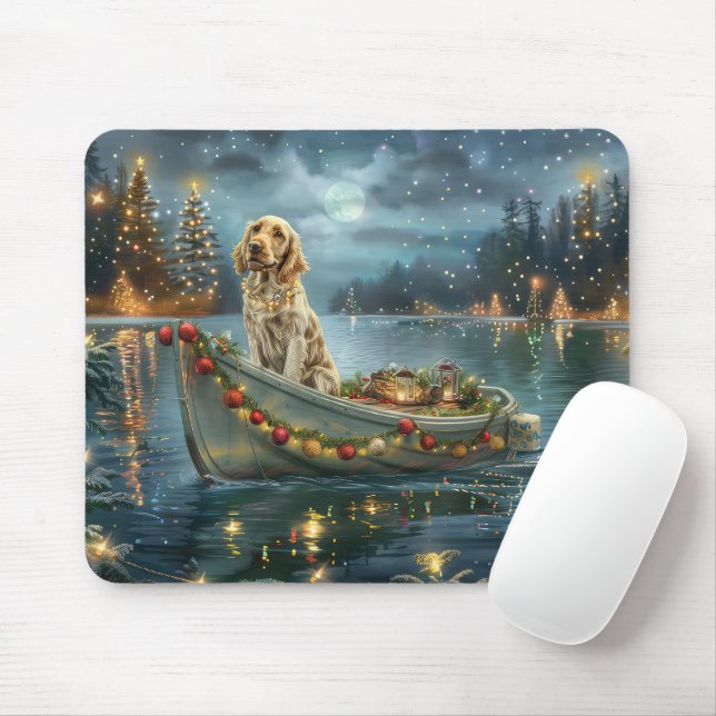 English Setter Christmas Festive Voyage  Mouse Pad (With Mouse)