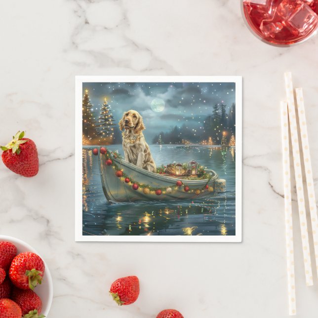 English Setter Christmas Festive Voyage  Napkins (Insitu)