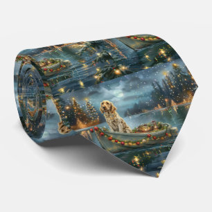 English Setter Christmas Festive Voyage  Neck Tie
