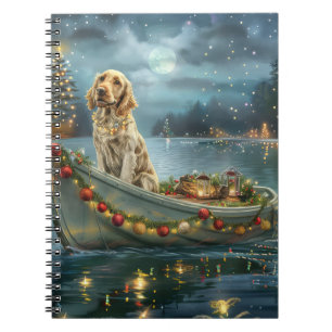 English Setter Christmas Festive Voyage  Notebook