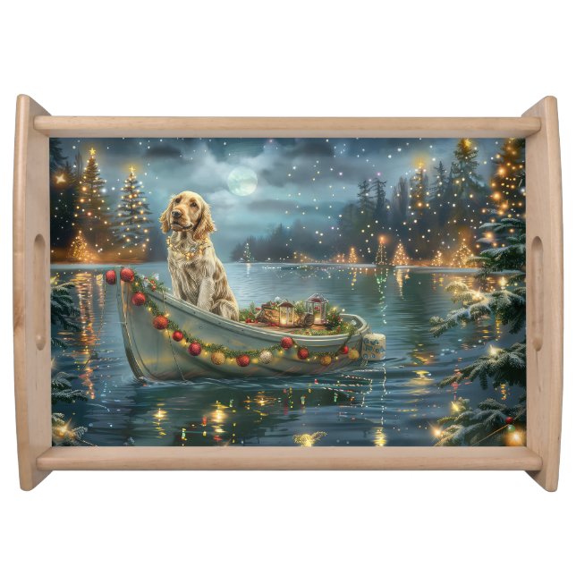 English Setter Christmas Festive Voyage  Serving Tray (Front)