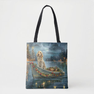 English Setter Christmas Festive Voyage  Tote Bag