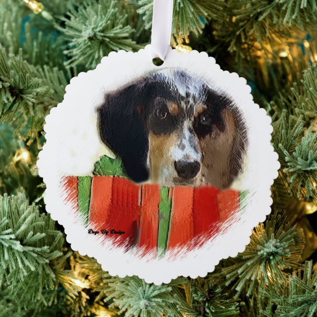 English Setter Christmas Ornament Card (Insitu (Tree))