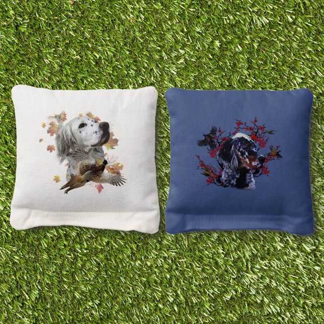 English Setter Cornhole Bags (Grass)