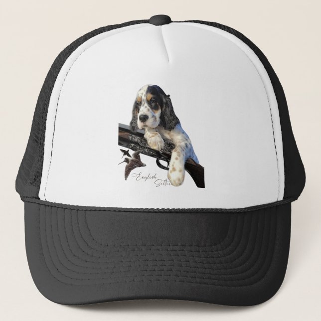 English Setter, cute puppy  T-Shirt Trucker Hat (Front)