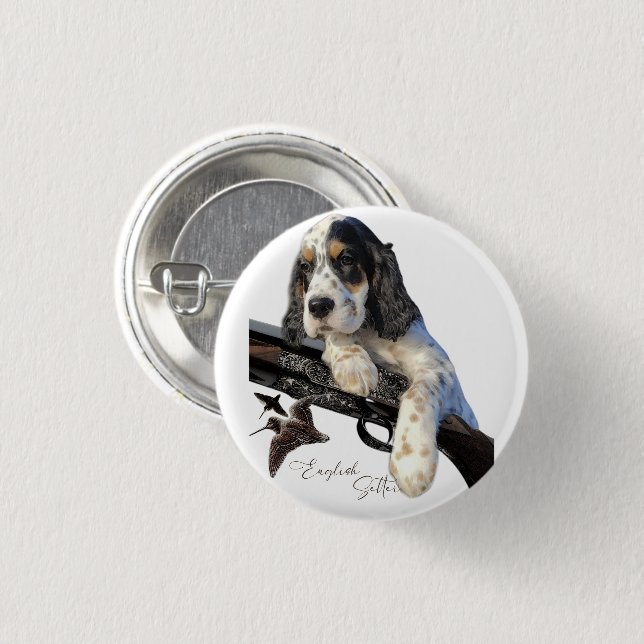 English Setter, cute puppy  T-Shirt Trucker Hat Ke Button (Front & Back)
