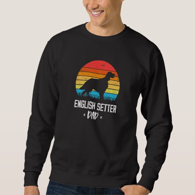 English Setter Dad Retro Vintage Premium Sweatshirt (Front)