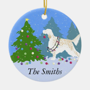 english setter christmas ornament