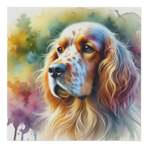 English Setter Dog 210624AREF123 _ Watercolor Faux Canvas Print