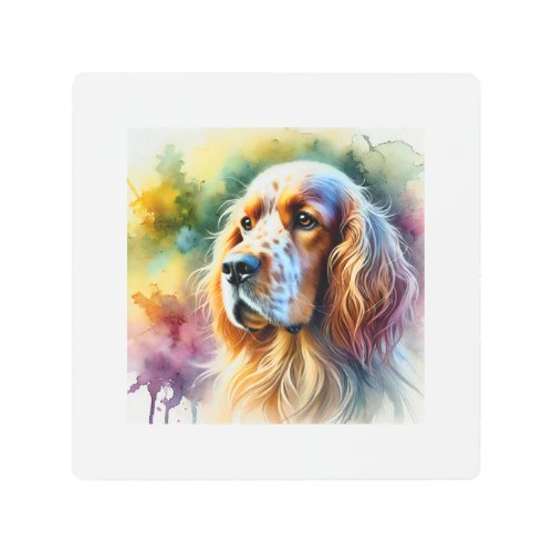 English Setter Dog 210624AREF123 _ Watercolor Metal Print