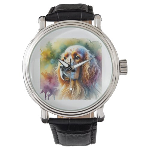 English Setter Dog 210624AREF123 _ Watercolor Watch