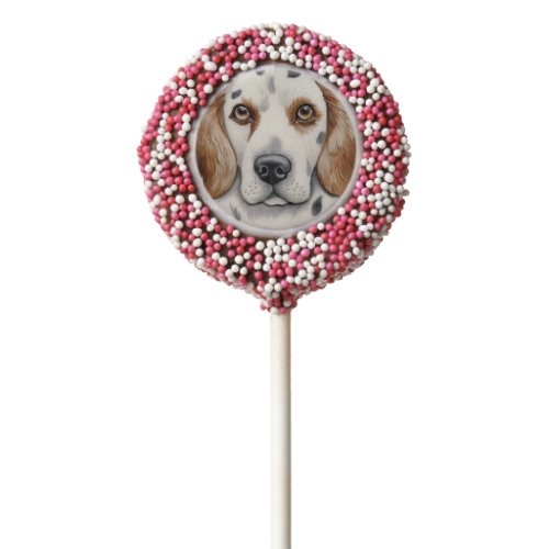 English Setter Dog 3D Inspired Chocolate Covered Oreo Pop